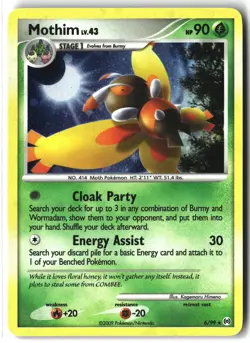 Mothim ⭐ 6/99 Holo Rare Arceus 2009 Pokemon NM - Image 1