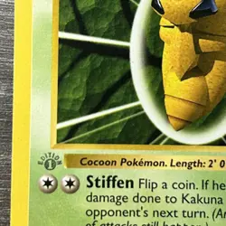 Pokemon TCG Kakuna 33/102 1st Edition Base Set (Shadowless + Gray Stamp) - Image 2