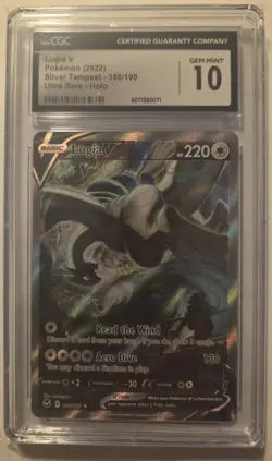CGC 10 GEM MINT Lugia V 186/195 Alternative Alt Art Ultra Silver Tempest Pokemon - Image 1