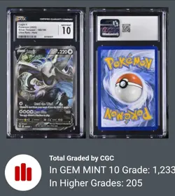 CGC 10 GEM MINT Lugia V 186/195 Alternative Alt Art Ultra Silver Tempest Pokemon - Image 3