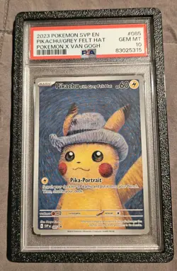 2023 POKEMON SVP POKEMON X VAN GOGH #085 PIKACHU WITH GREY FELT HAT PSA 10 - Image 1