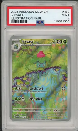 2023 Pokemon Mew En Ivysaur Illustration Rare #167 PSA 9 - Image 1