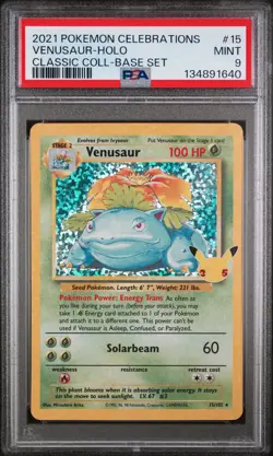2021 POKEMON CELEBRATIONS CLASSIC COLL #15 VENUSAUR-HOLO PSA 9 - Image 1