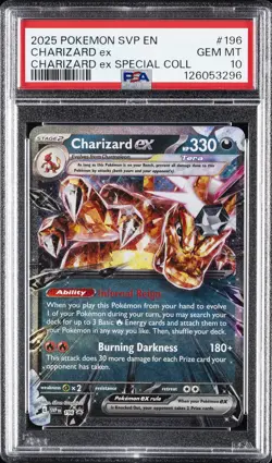 2025 POKEMON SVP EN-SV BLACK STAR PROMO #196 CHARIZARD EX PSA 10 - Image 1