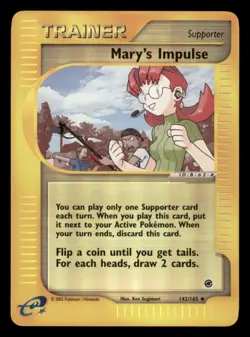 Moderate Play Mary's Impulse 142/165 Reverse Holo Expedition Base Set Uncommon - Image 1