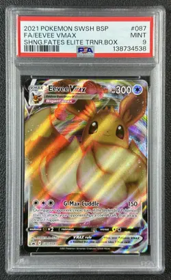 EEVEE VMAX PSA 9 2021 POKEMON SWSH BSP #SWSH087 FA SHINING FATES ETB 538 - Image 1