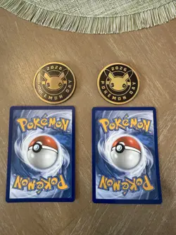2026 Pikachu 051/162 Pokemon Day 30th Anniversary Stamped Promo TCG Plus Coin x2 - Image 2