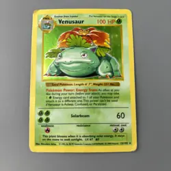 Pokemon TCG Venusaur Base Set Shadowless Holo 15/102 Damaged - Image 1