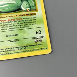 Pokemon TCG Venusaur Base Set Shadowless Holo 15/102 Damaged - Image 2