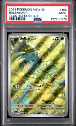 2023 POKEMON MEW EN-151 ILLUSTRATION RARE #166 BULBASAUR PSA 9 - Image 1