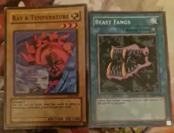 2x Yugioh Beast Fangs LOB-E032 Unl / Ray & Temperature LOB-E029 1st Ed Yu-Gi-Oh! - Image 1