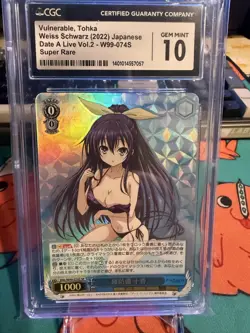 2022 WEISS SCHWARZ JPN DATE A LIVE VOL.2 SR #074 VULNERABLE TOHKA CGC 10 - Image 1