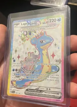 Pokemon Lapras Secret Rare Full Art Holo Sv07: Stellar Crown 158/142 HP 220 Card - Image 1