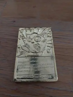 Jigglypuff 1999 Pokemon 23K Gold Plated Burger King Nintendo Trading Card - Image 1