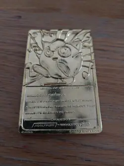 Jigglypuff 1999 Pokemon 23K Gold Plated Burger King Nintendo Trading Card - Image 2