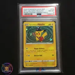 Special Delivery Pikachu SWSH074 (PSA 8 NM/MINT) Black Star PROMO Pokemon Cards - Image 1