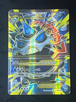 Pokemon Mega M Glalie EX Full Art Holo Rare Card 156/162 XY Breakthrough - Image 1