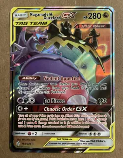 Pokemon Card - Naganadel & Guzzlord GX 158/236 Tag Team Cosmic Eclipse - Image 1