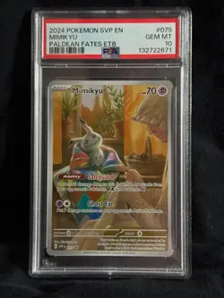 PSA 10 Mimikyu #075 2024 Paldean Fates ETB Promo Pokemon TCG - Image 1