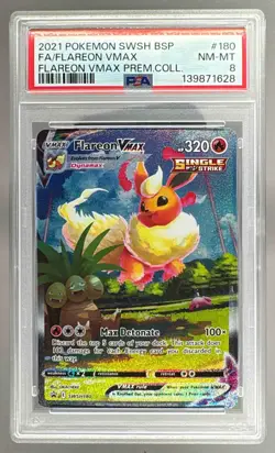 1628 Flareon VMAX 2021 Pokemon Sword & Shield Premium Promo #SWSH180 PSA 8 - Image 1