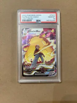 Pokemon Pikachu VMAX Ultra Rare Full Art Holo Lost Origin TG17/TG30 PSA 10 - Image 1