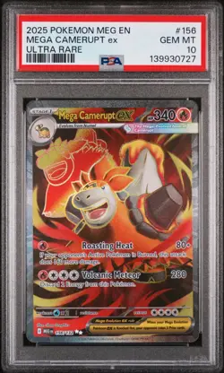 2025 POKEMON MEG EN-MEGA EVOLUTION #156 MEGA CAMERUPT ex ULTRA RARE - Image 1