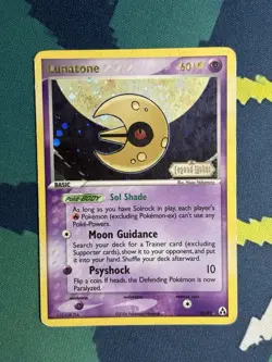 Lunatone 20/92 Ex Legend Maker Reverse Holo Rare Stamped Pokemon Card SWIRL HP - Image 2