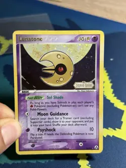 Lunatone 20/92 Ex Legend Maker Reverse Holo Rare Stamped Pokemon Card SWIRL HP - Image 3