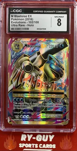 2016 POKEMON EVOLUTIONS ULTRA RARE MEGA BLASTOISE EX #102 CGC 8 - Image 1