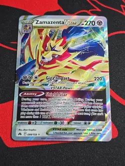 Pokemon Zamazenta VSTAR # 099/159 Crown Zenith Holo 2023 Ultra Rare - NM - E40 - Image 1