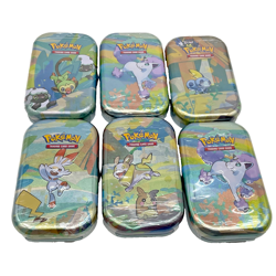 Lot of (6) Pokemon TCG Galar Pals Mini Tins Sealed K19 Pack Assortment Version - Image 1