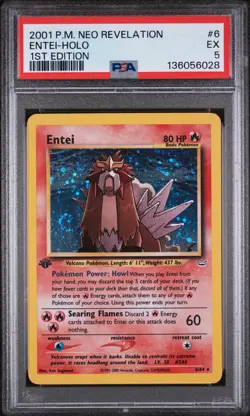 2001 POKEMON NEO REVELATION 1ST ED #6 ENTEI-HOLO PSA 5 - Image 1