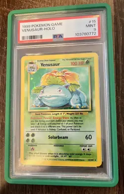 1999 POKEMON BASE SET UNLIMITED #15 VENUSAUR-HOLO PSA 9 (with slab holder) - Image 4