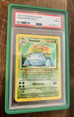 1999 POKEMON BASE SET UNLIMITED #15 VENUSAUR-HOLO PSA 9 (with slab holder) - Image 5