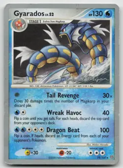 2008 Pokemon, Stormfront, #19/100 Gyarados, Rare, 2010 World Championships MB - Image 1