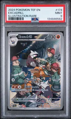 PSA 9 2024 POKEMON TEF EN-TEMPORAL FORCES | ILLUSTRATION RARE EXCADRILL 174 - Image 1
