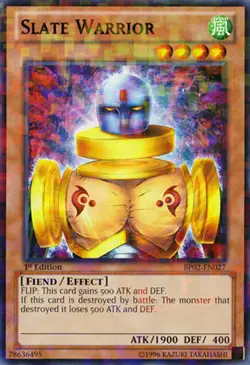 1x (NM) Slate Warrior - BP02-EN027 - Mosaic Rare - Unlimited Edition YuGiOh - Image 1