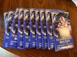 One Piece TCG: The Azure Sea's Seven Sleeved Booster OP-14 English - Lot of 10 - Image 1