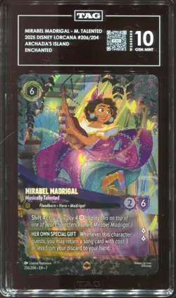 Disney Lorcana Mirabel Madrigal Musically Talented Enchanted Graded Tag 10 #206 - Image 2