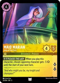 Disney Lorcana Maid Marian Lady of the Lists 22/204 Cold Foil Shimmering Skies - Image 1