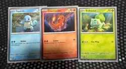 Pokemon Scarlet Violet 151 Poster C. Promo Cards Bulbasaur Charmander Squirtle - Image 1