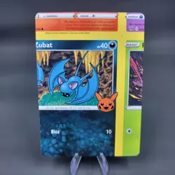 Pokemon NFC Error Miscut Card Zubat 103/195 Trick Or Trade BOOster 2023 - Image 1