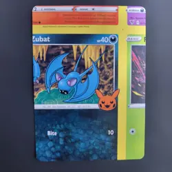 Pokemon NFC Error Miscut Card Zubat 103/195 Trick Or Trade BOOster 2023 - Image 3