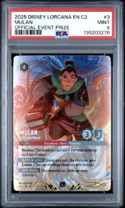 Disney Lorcana Challenge Mulan Foil Promo Card PSA 9 - Image 1