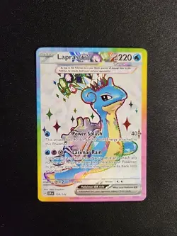 Pokemon Stellar Crown TCG Lapras EX Full Art Ultra Rare Holo Card 158/142 - Image 1