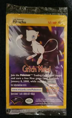 SEALED "Catch Mew" Pokemon PIKACHU Card BLACK STAR PROMO Set#4 Movie WB Stamped - Image 1