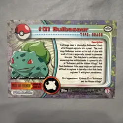 Bulbasaur #01 Topps TV Animation Edition Black Label Pokemon Card - Image 4