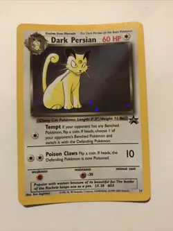 Dark Persian 17 Holo Black Star Promo WOTC Pokemon Card - Image 1
