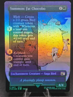 MTG Summon: Fat Chocobo 0371 (Borderless) Final Fantasy Foil Common NM - Image 1