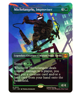 Michelangelo, Improviser - Foil - Borderless Teenage Mutant Ninja Turtles MTG - Image 1